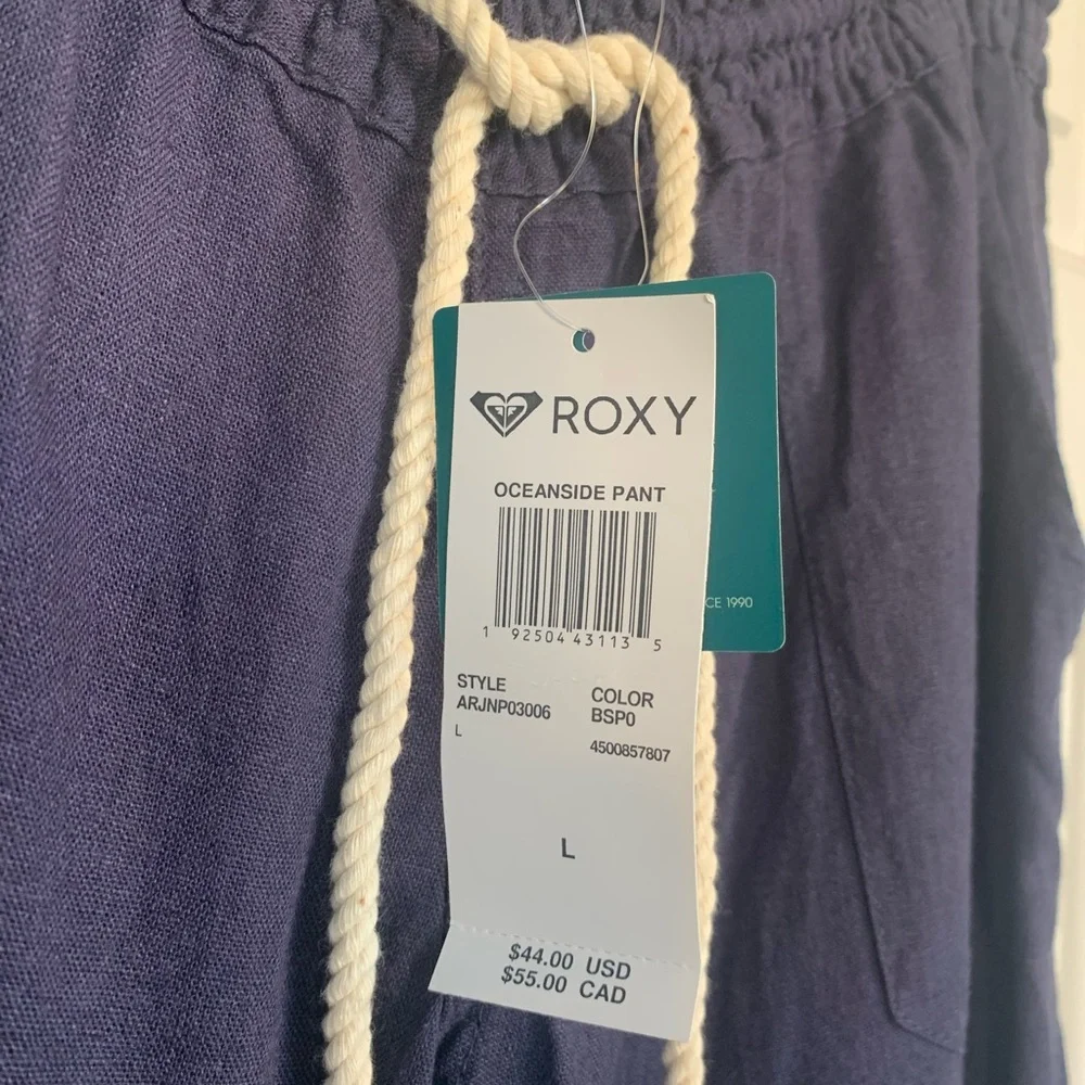Navy Roxy Drawstring Pants nwt - Picture 3 of 5